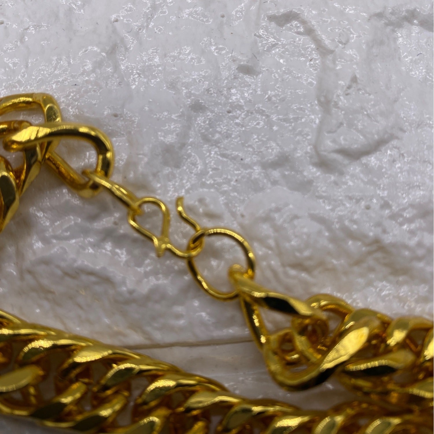 Bulky Cuban Chain Necklace Bracelet Gold Tone Unisex Jewelry Set Fashion