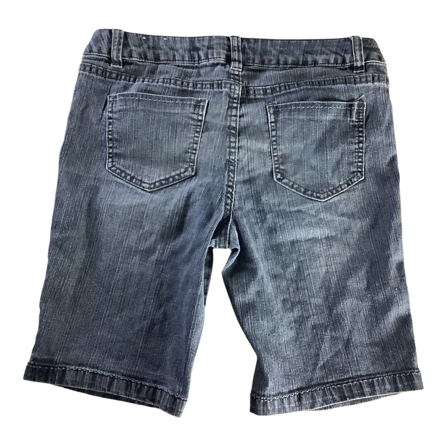 Girls Butterfly Print Denim Bermuda Shorts Size 14 1/2 Elastic Waist