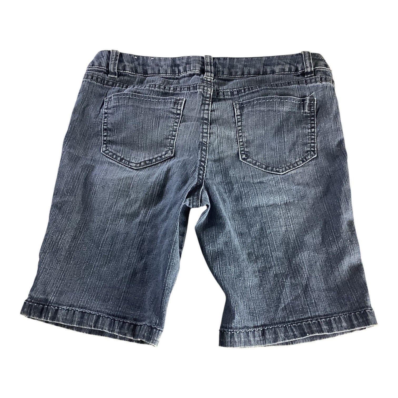 Girls Butterfly Print Denim Bermuda Shorts Size 14 1/2 Elastic Waist