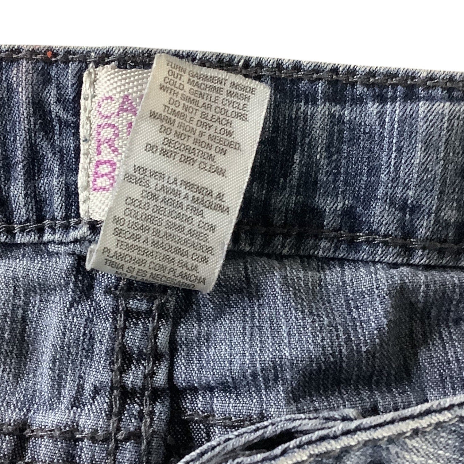 Girls Butterfly Print Denim Bermuda Shorts Size 14 1/2 Elastic Waist