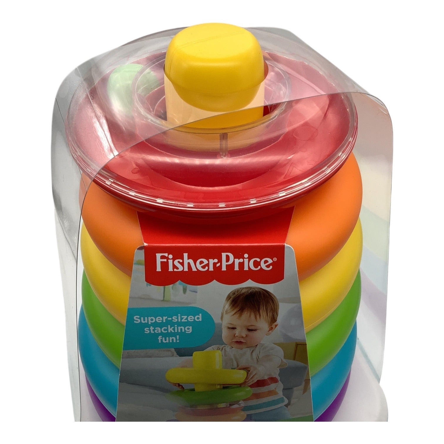 Fisher Price Giant Rock-A-Stack Colorful Ring Stacker Toy 12M+