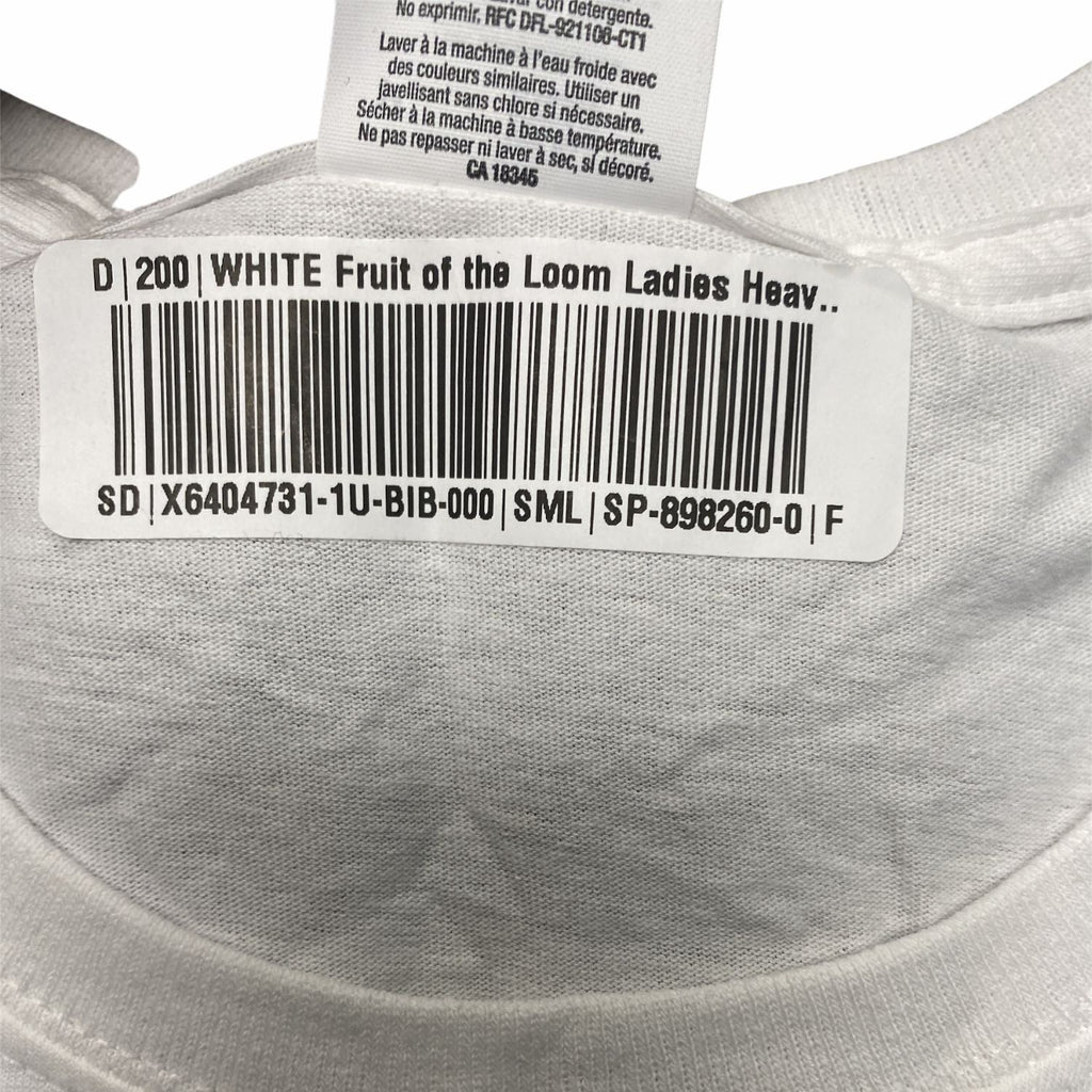 July Girl Fruit Of The Loom Women's Cotton T-Shirt White Size Small Crew Neck