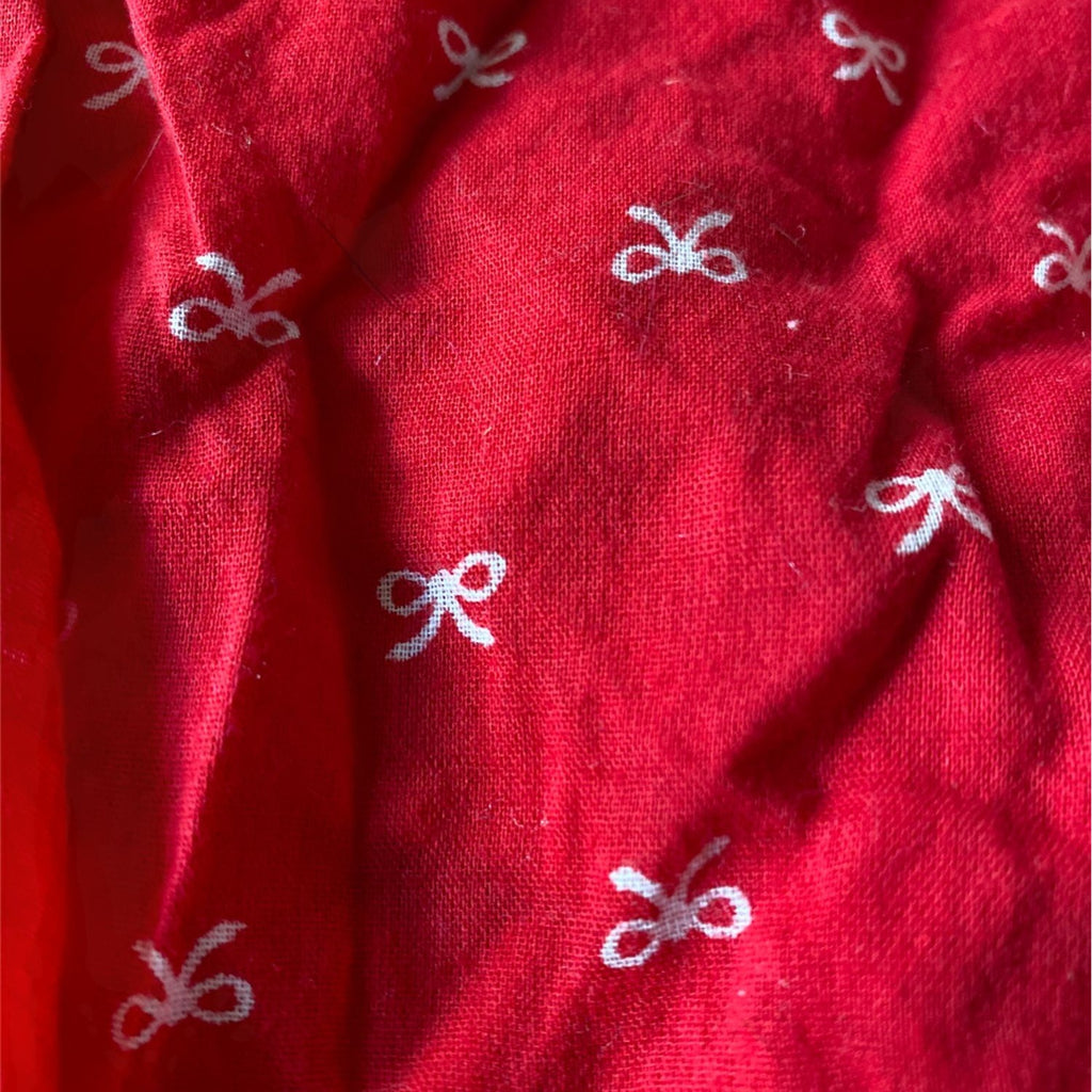 Old Navy Baby Girls Red Shirt With White Ribbon Print Long Sleeves Size 12-18M