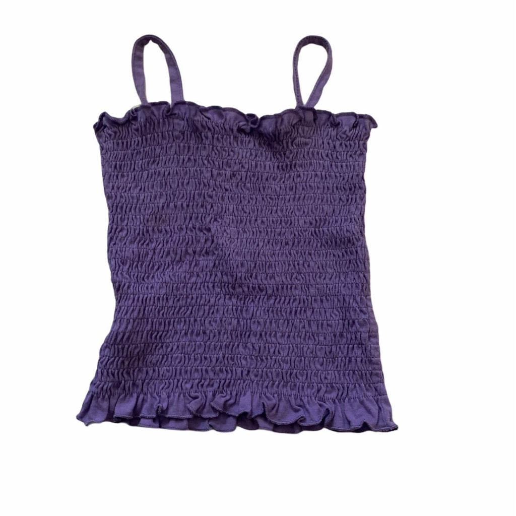 Faded Glory Baby Girls Floral Smocked Purple Tank Top With Straps Size 24M