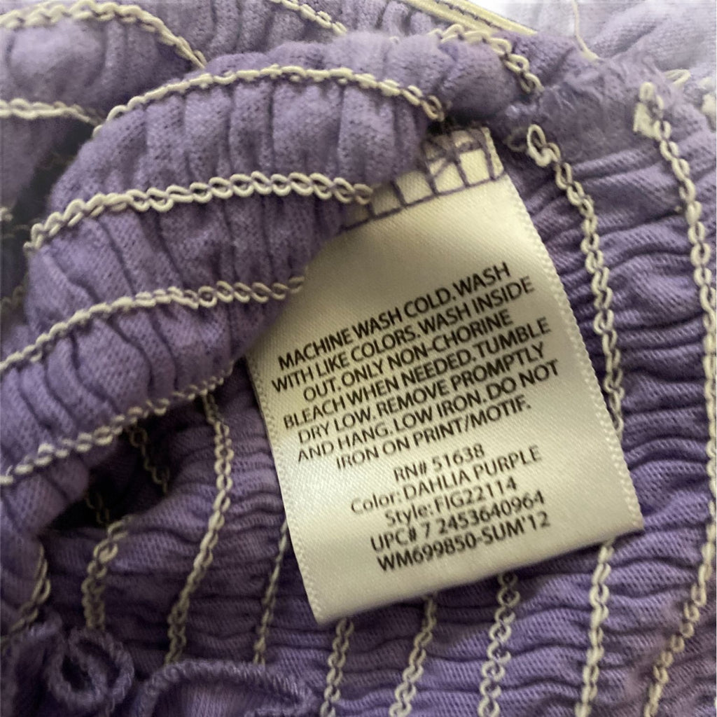 Faded Glory Baby Girls Floral Smocked Purple Tank Top With Straps Size 24M