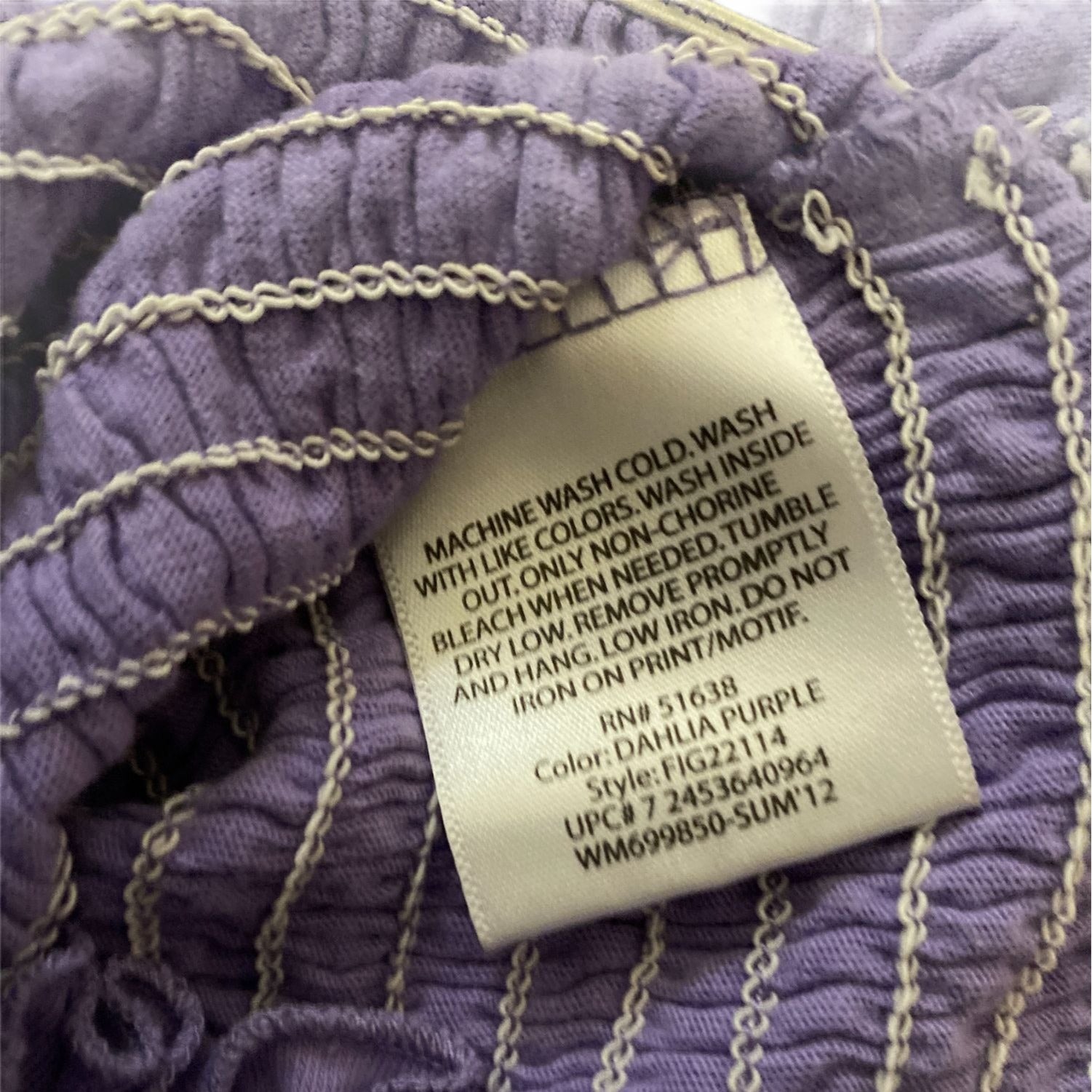 Faded Glory Baby Girls Floral Smocked Purple Tank Top With Straps Size 24M