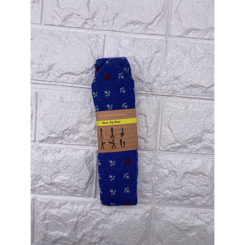 Skinny Tie Madness Ahoy Caption Philip Mens Necktie Blue White Cotton SKM3223