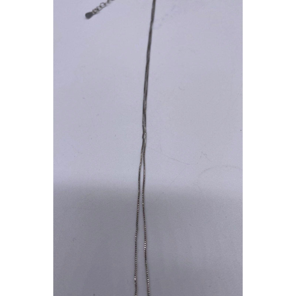 Penta Crystal Bar Charm Necklace Silver Tone Adjustable Chain Women's Jewelry