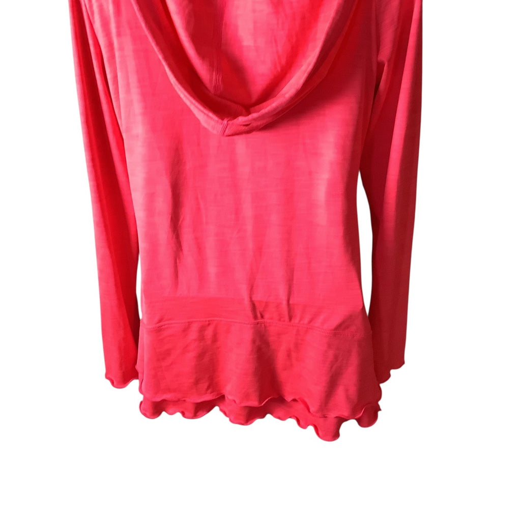 Calvin Klein Performance Quick Dry Womens Pink Hooded Long Sleeve Ruched Top M