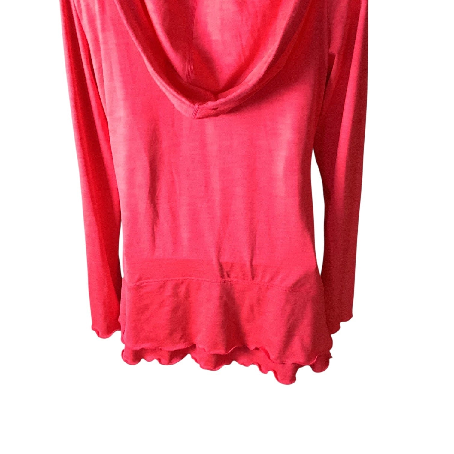 Calvin Klein Performance Quick Dry Womens Pink Hooded Long Sleeve Ruched Top M