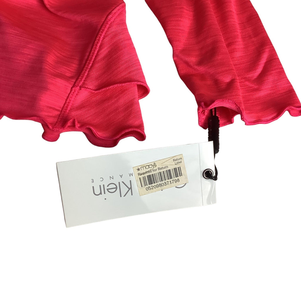 Calvin Klein Performance Quick Dry Womens Pink Hooded Long Sleeve Ruched Top M