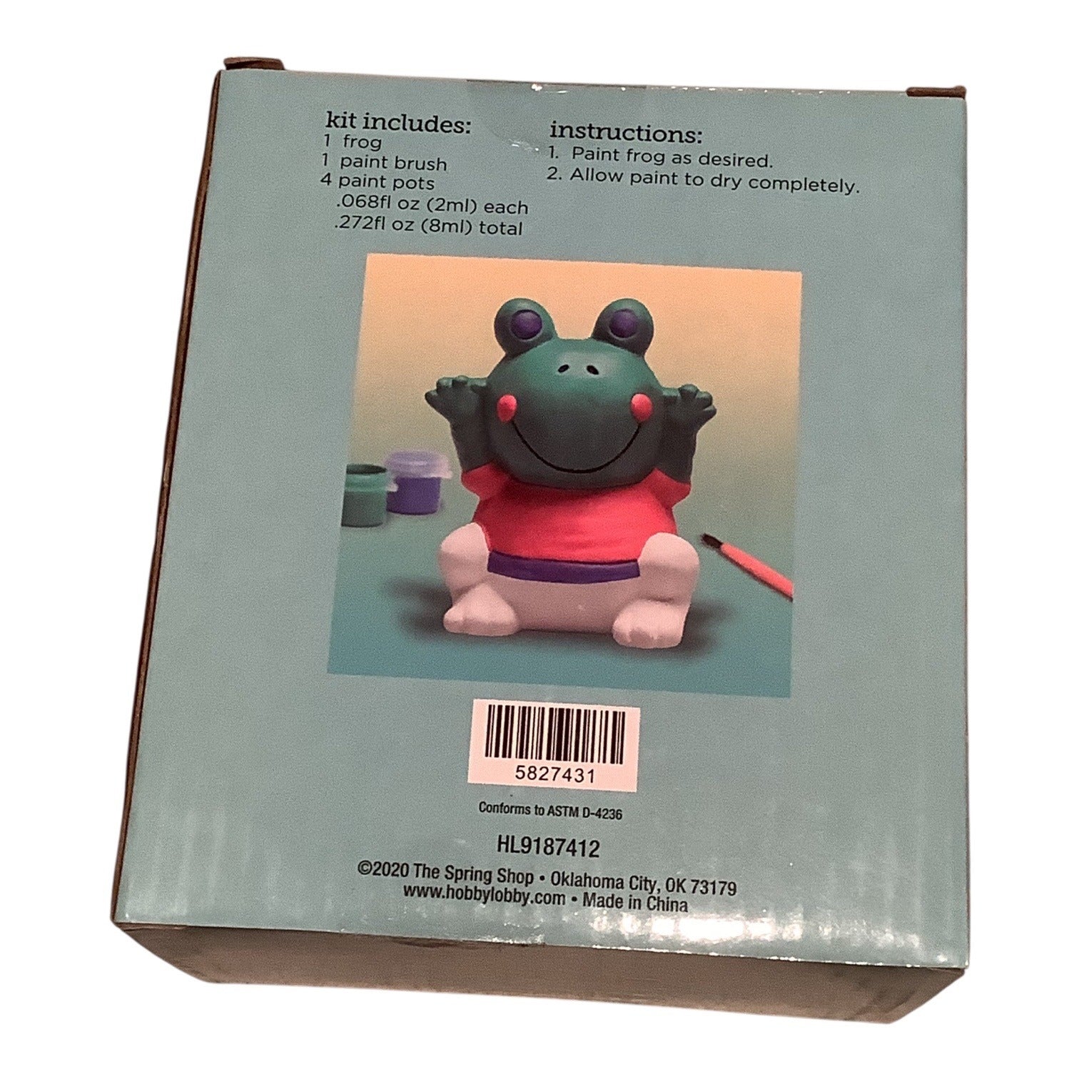 Paint Your Own Frog Kit By The Spring Shop Includes Paints Brush 2023 Release