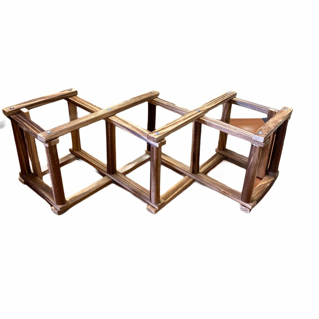 Collapsible Wooden Expandable Wine Rack For 6 Bottles Compact Natural Rustic Finish