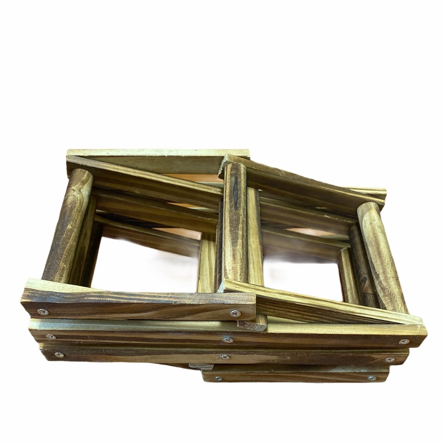 Collapsible Wooden Expandable Wine Rack For 6 Bottles Compact Natural Rustic Finish