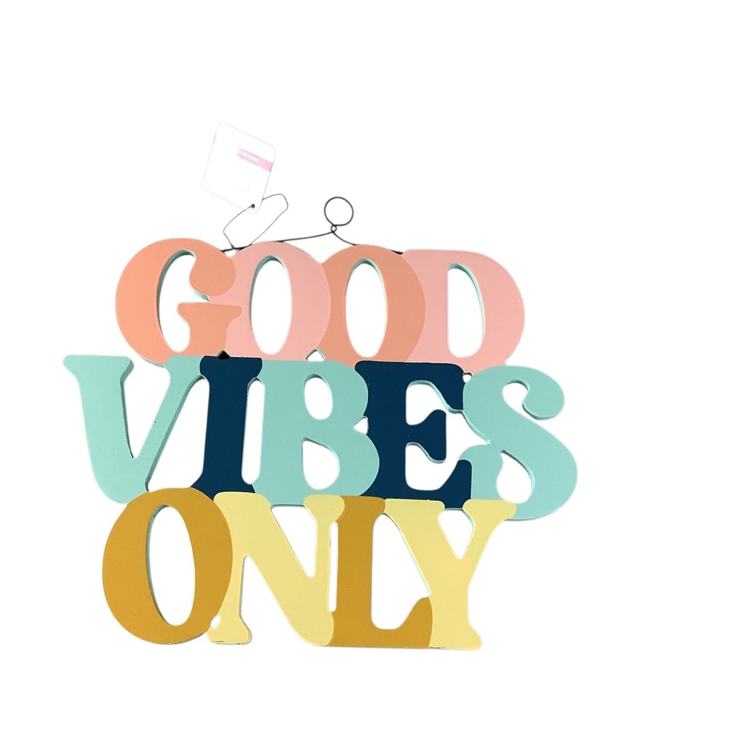 Good Vibes Only Wall Decor Hanging Sign Multicolor Wood Ashland Summer Fair