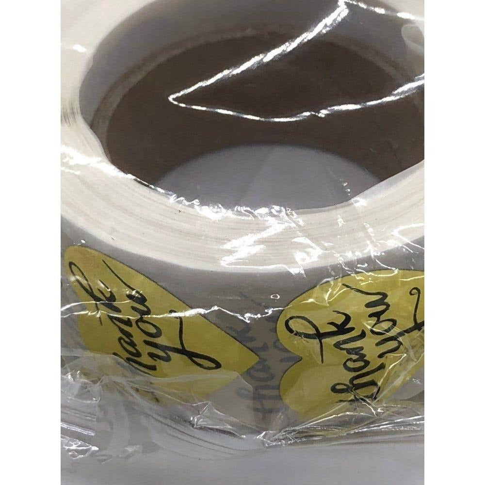 Gold Heart Thank You Stickers Roll 500pcs 1 Inch Adhesive Labels