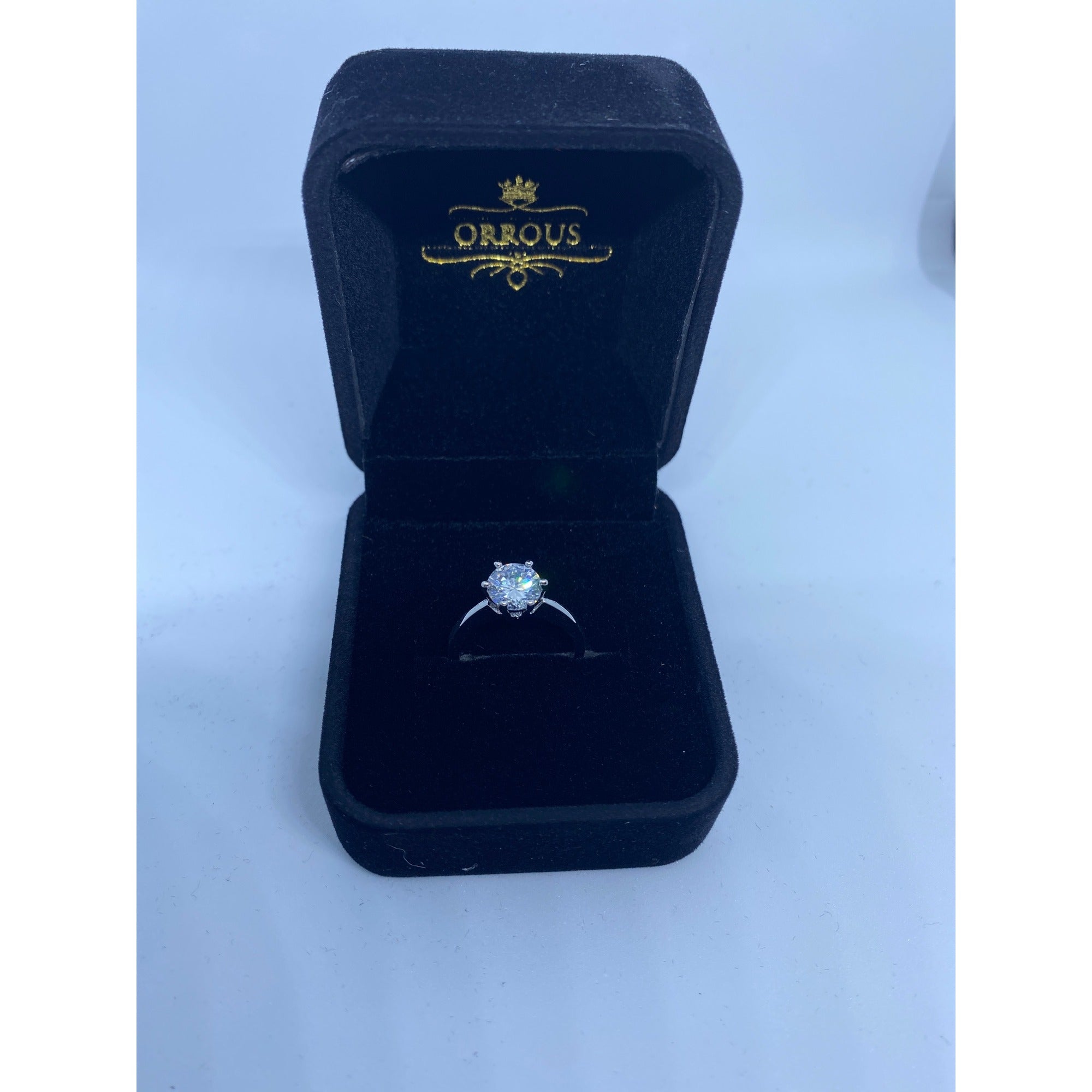 18k White Gold Plated CZ Womens 2.35ct Round Solitaire Engagement Ring Size 5
