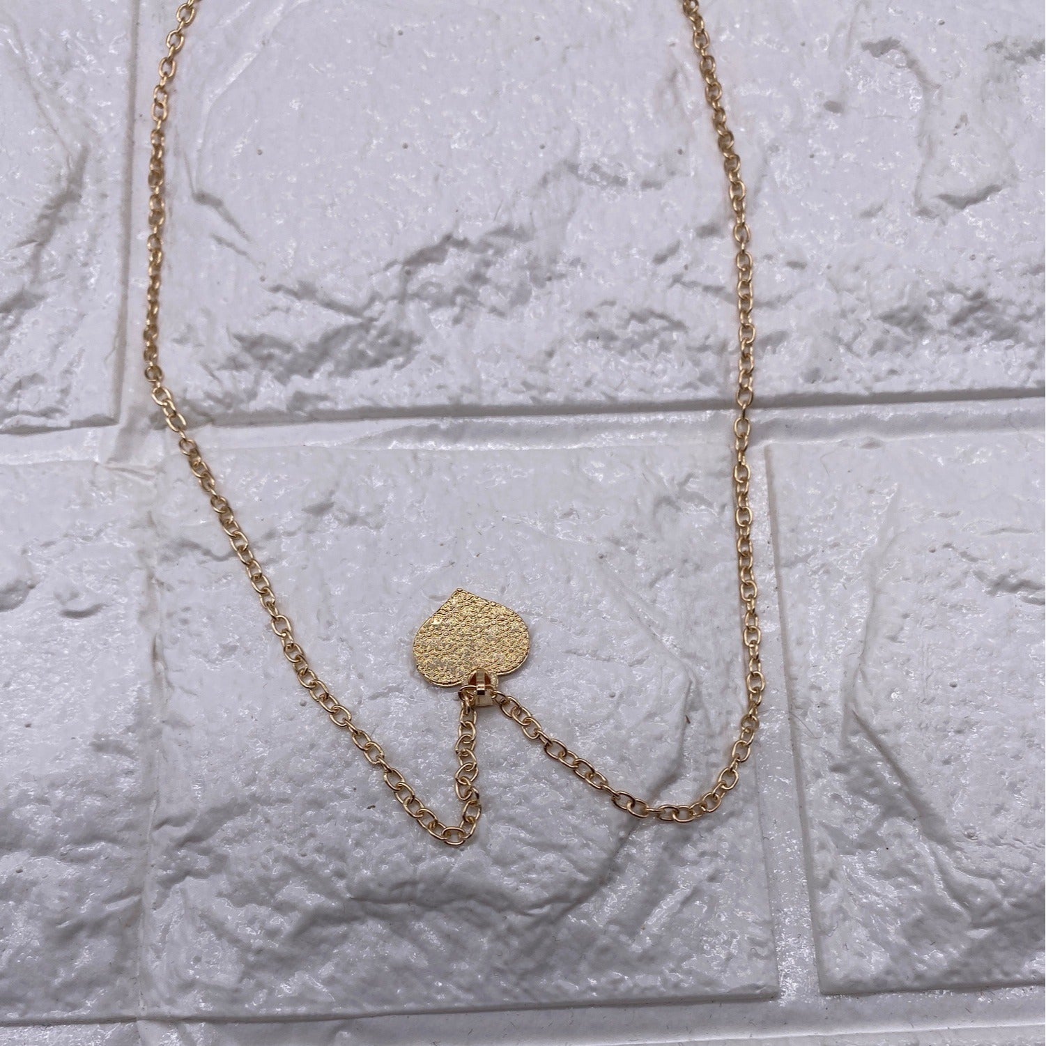 Love Heart Chain Necklace Red Gold Tone Women’s Jewelry Elegant