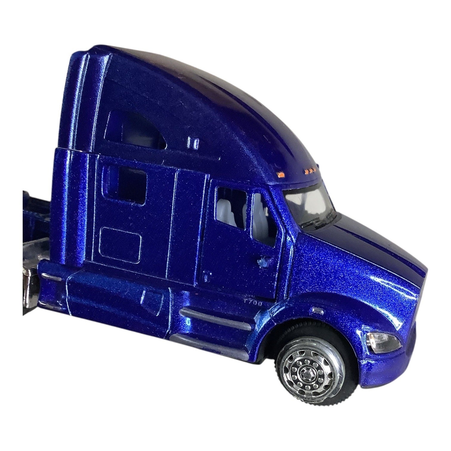 Kenworth T700 1:68 Scale Kinsmart Blue Diecast Model Truck Opening Doors Toy