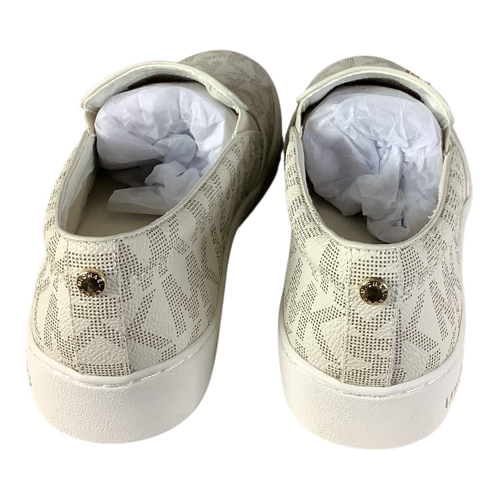 Michael Michael Kors Keaton Slip On Sneakers Womens Shoes Monogram MK Logo Vanilla 7 M
