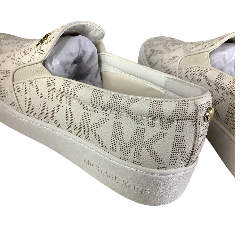 Michael Michael Kors Keaton Slip On Sneakers Womens Shoes Monogram MK Logo Vanilla 7 M
