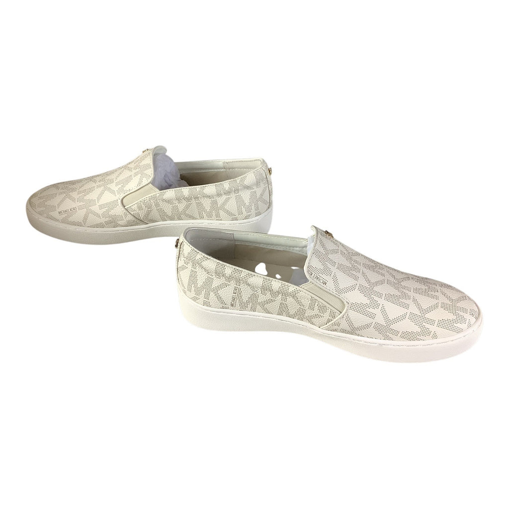 Michael Michael Kors Keaton Slip On Sneakers Womens Shoes Monogram MK Logo Vanilla 7 M