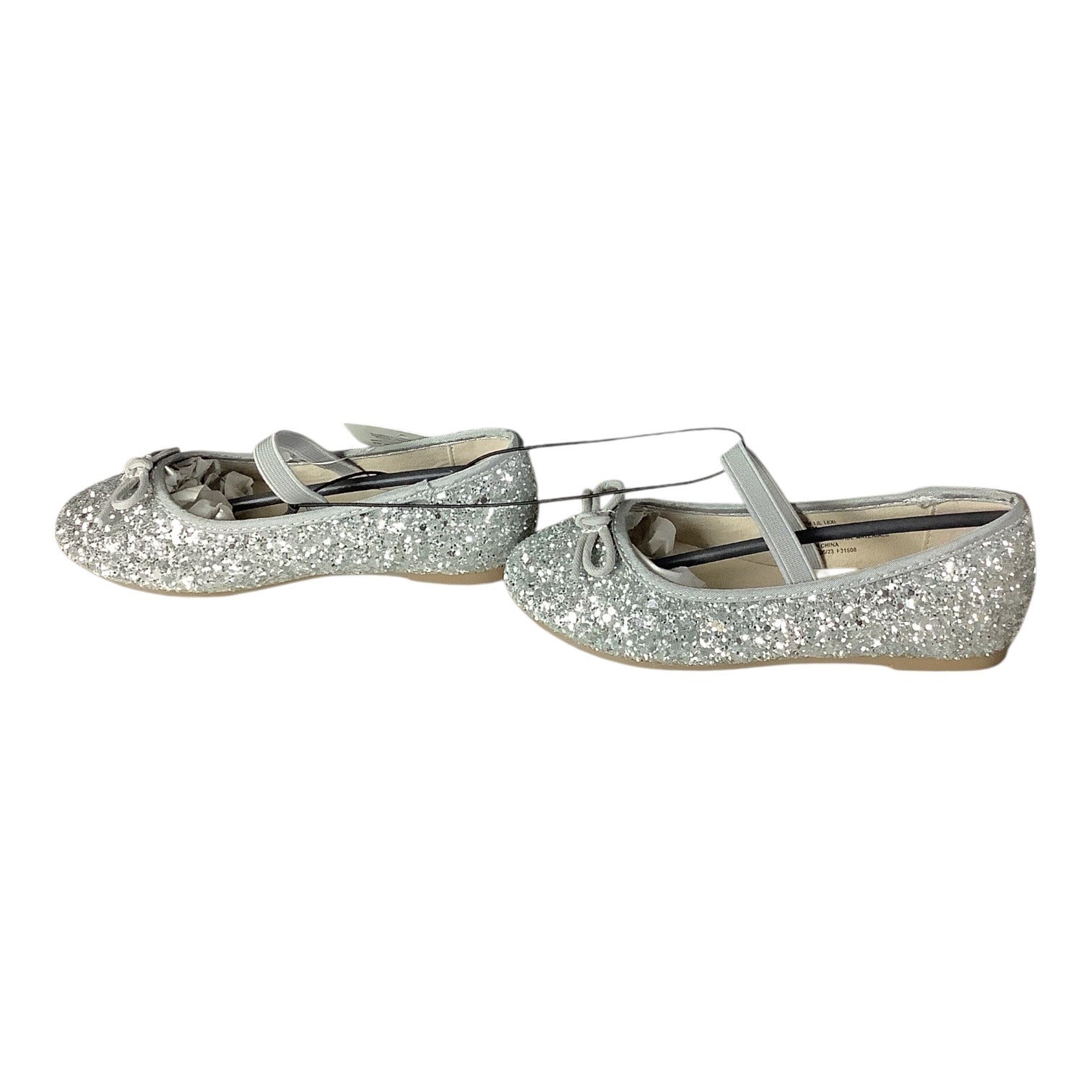 Thereabouts Lil Lexi Toddler Girls Silver Glitter Ballet Flats 2 Sizes Available