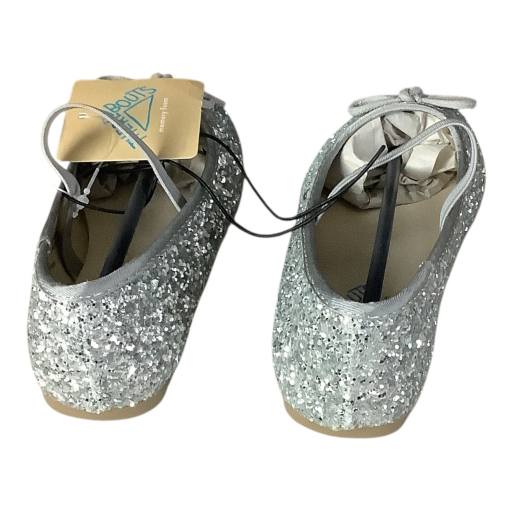 Thereabouts Lil Lexi Toddler Girls Silver Glitter Ballet Flats 2 Sizes Available