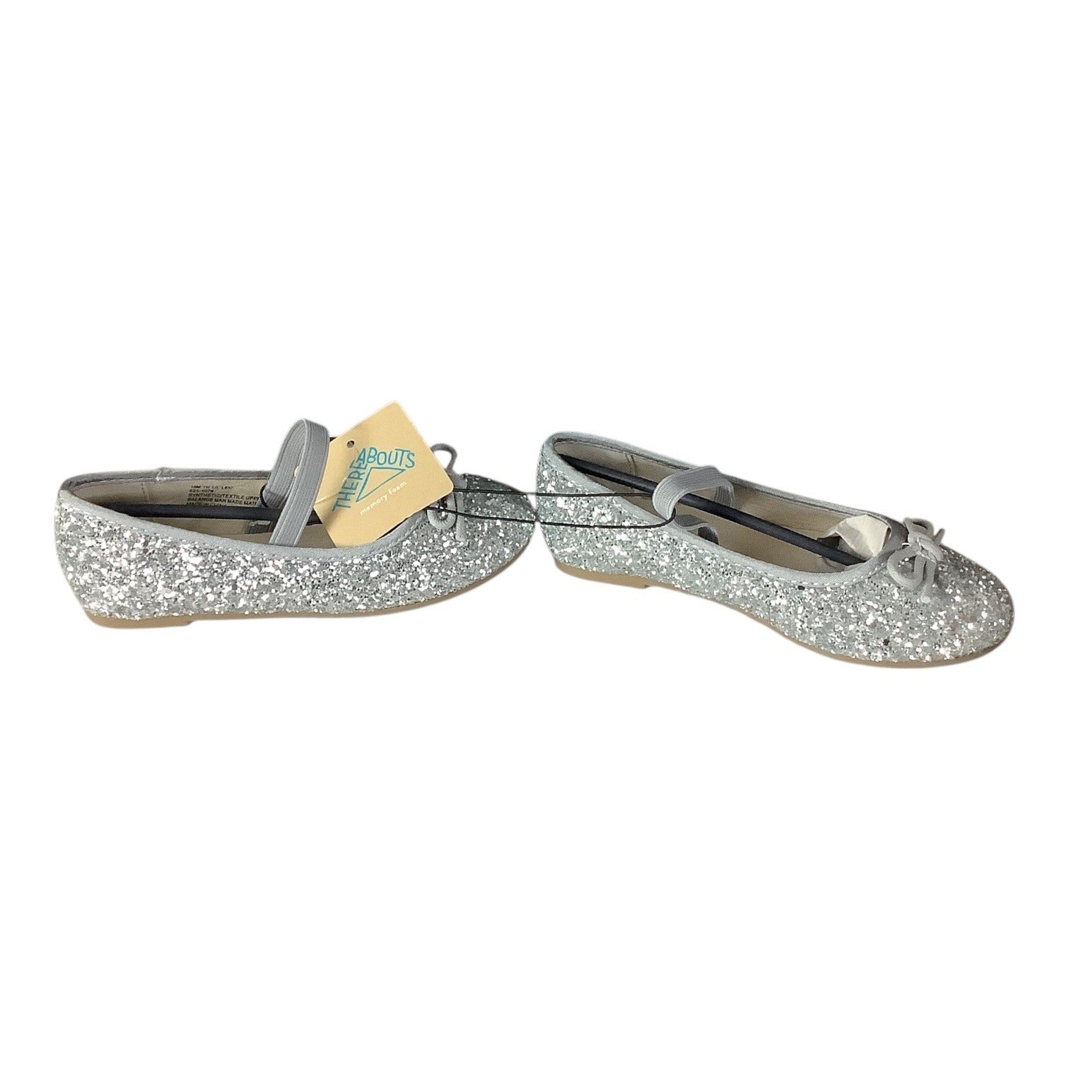 Thereabouts Lil Lexi Toddler Girls Silver Glitter Ballet Flats 2 Sizes Available