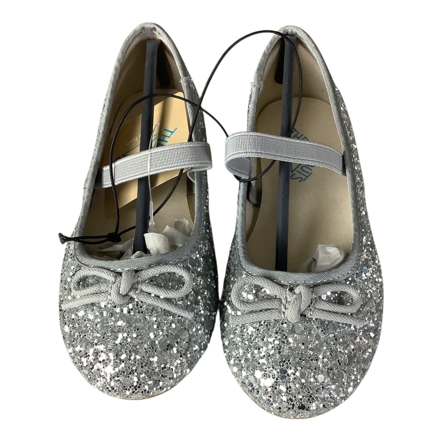 Thereabouts Lil Lexi Toddler Girls Silver Glitter Ballet Flats 2 Sizes Available