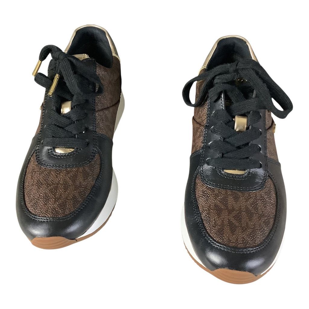 Michael Michael Kors Womens Brown Logo Allie Almond Toe Lace Up Sneakers 7M