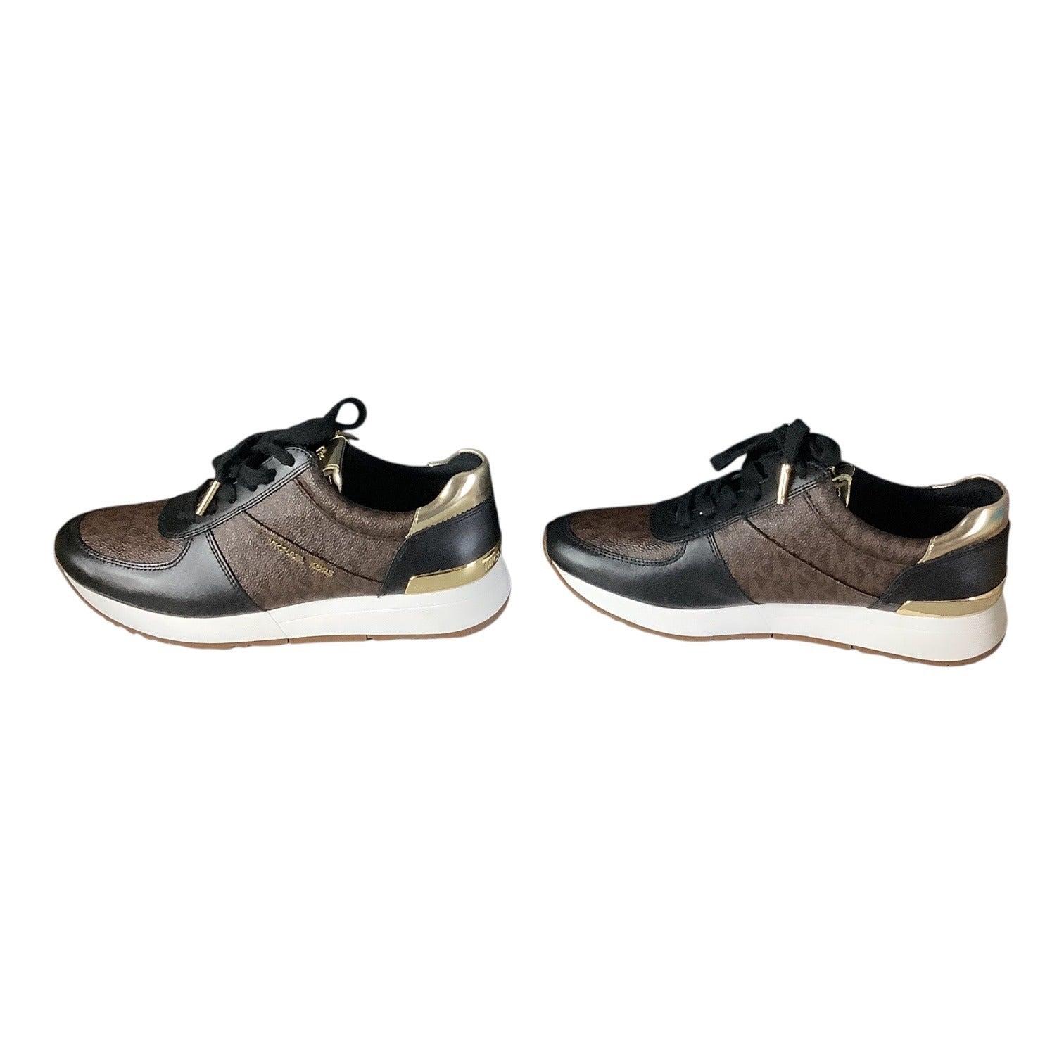 Michael Michael Kors Womens Brown Logo Allie Almond Toe Lace Up Sneakers 7M