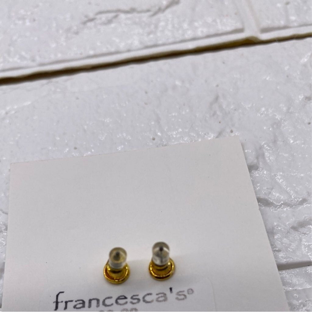 Francesca's Womens Clover Stud Earrings Gold Tone Four Leaf Clover Lucky Studs