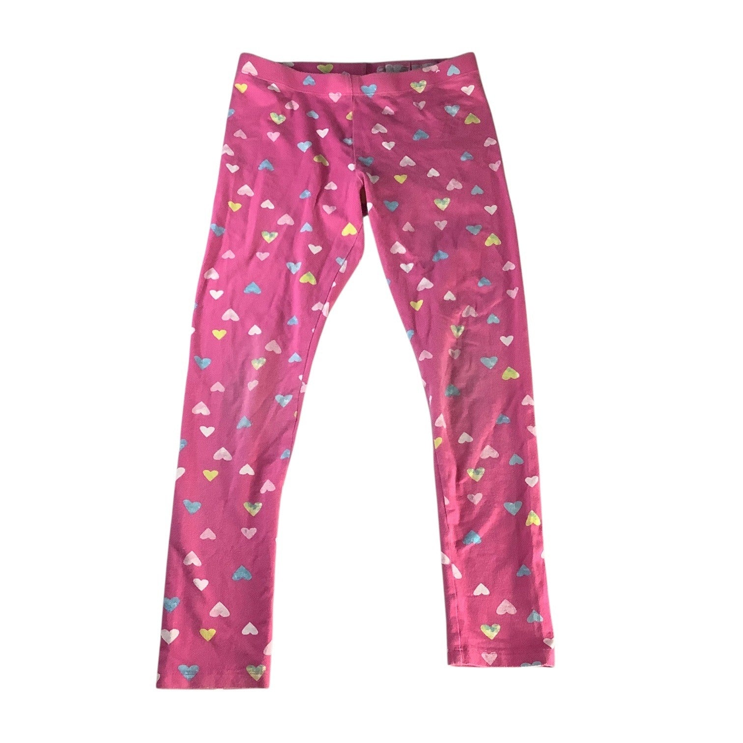 Wonder Nation Girls Leggings Size Large (10-12)  Pink Heart Pattern Stretchy