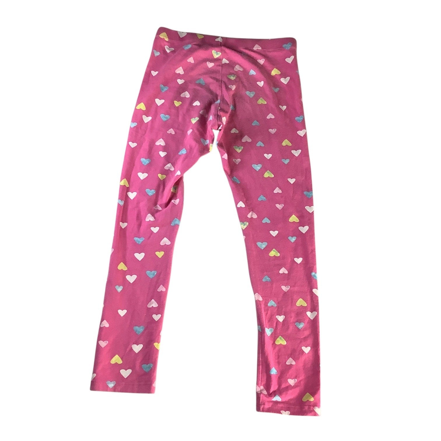 Wonder Nation Girls Leggings Size Large (10-12)  Pink Heart Pattern Stretchy