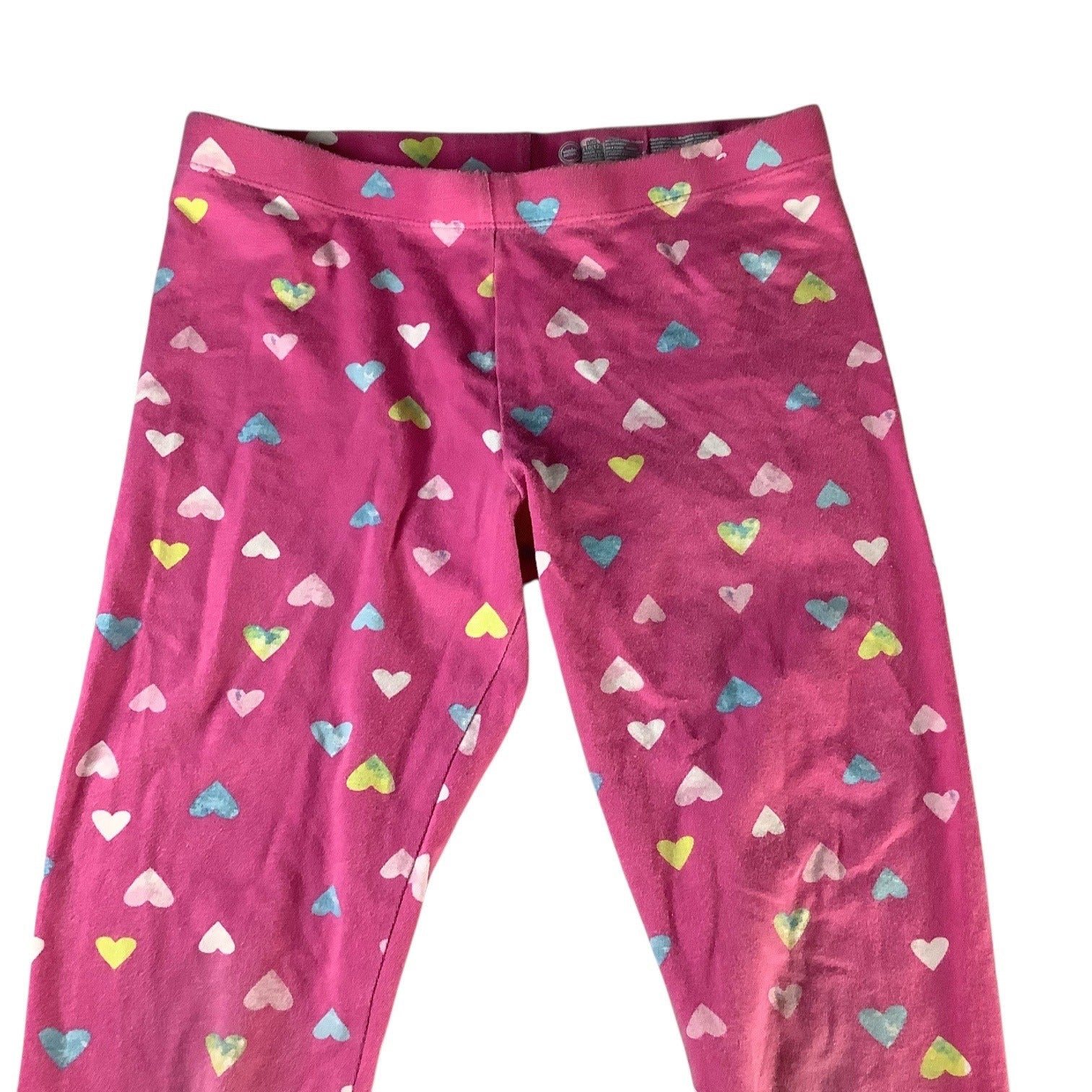 Wonder Nation Girls Leggings Size Large (10-12)  Pink Heart Pattern Stretchy