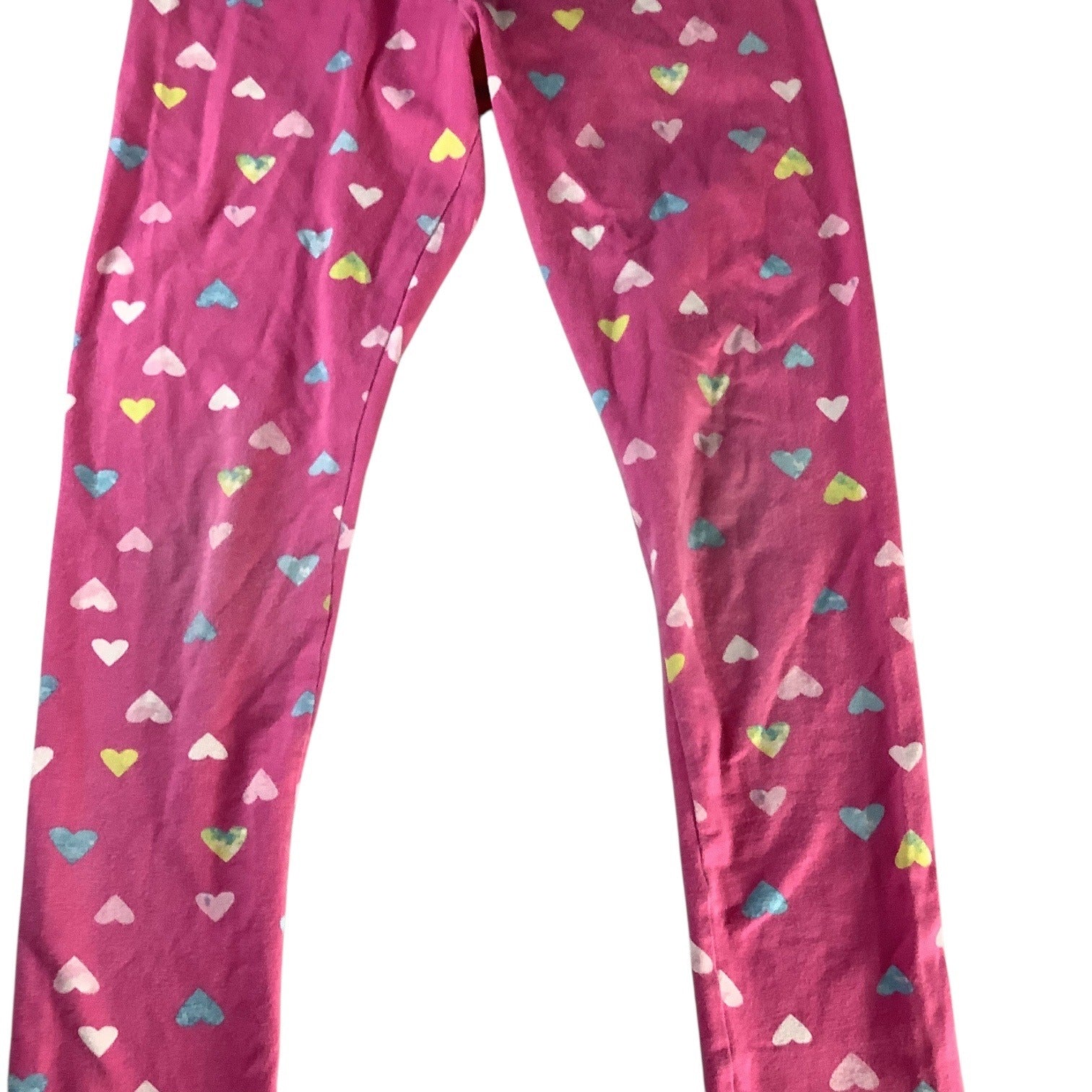 Wonder Nation Girls Leggings Size Large (10-12)  Pink Heart Pattern Stretchy