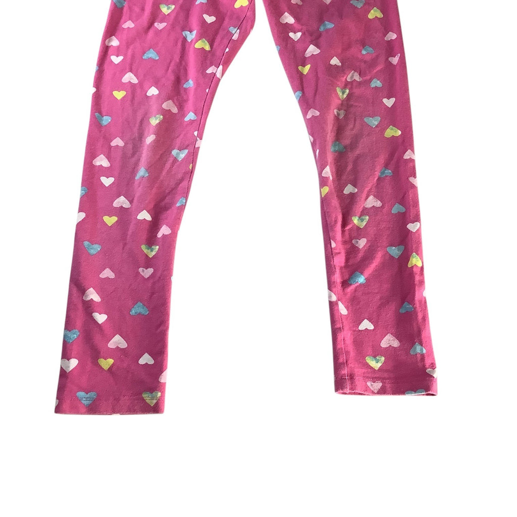 Wonder Nation Girls Leggings Size Large (10-12)  Pink Heart Pattern Stretchy