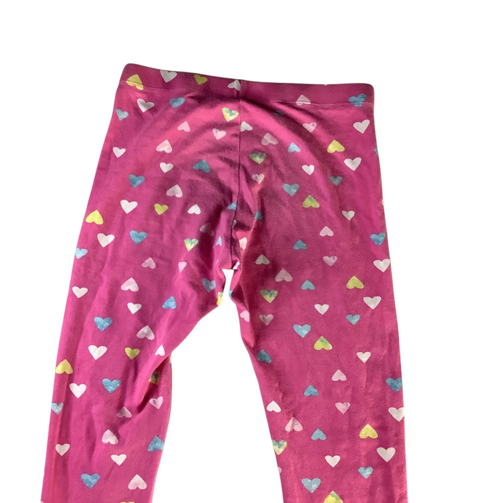 Wonder Nation Girls Leggings Size Large (10-12)  Pink Heart Pattern Stretchy