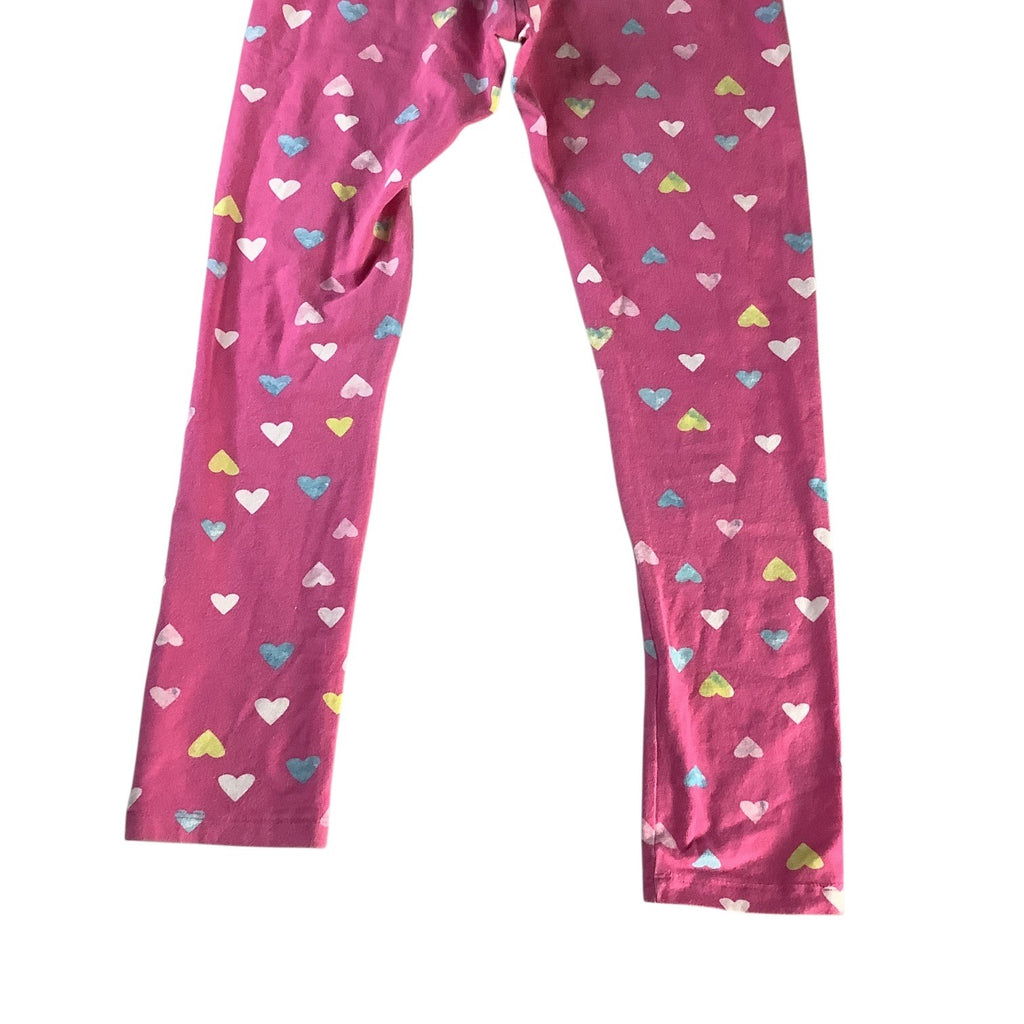 Wonder Nation Girls Leggings Size Large (10-12)  Pink Heart Pattern Stretchy