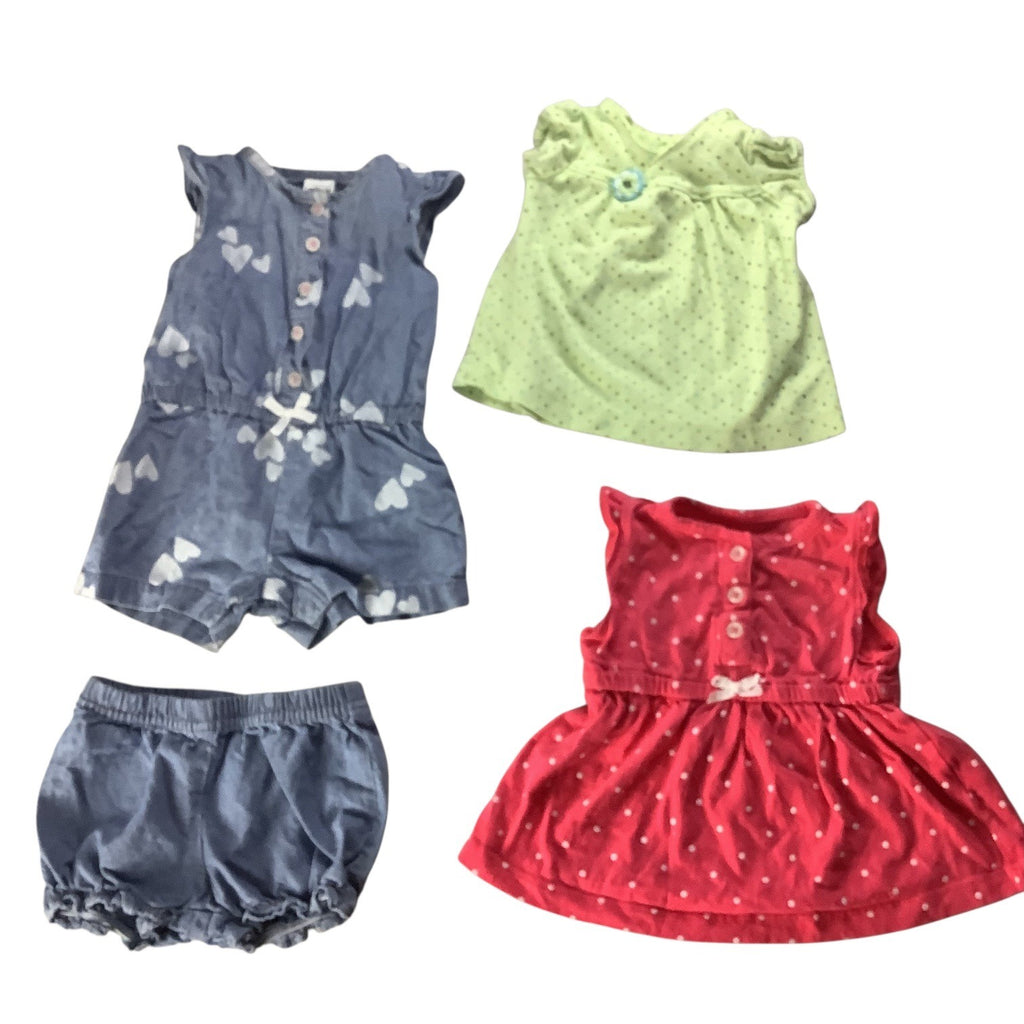 Carters Lot Of 4 Baby Girl Mix Clothing Bundle Size Newborn & 3 Months Cotton