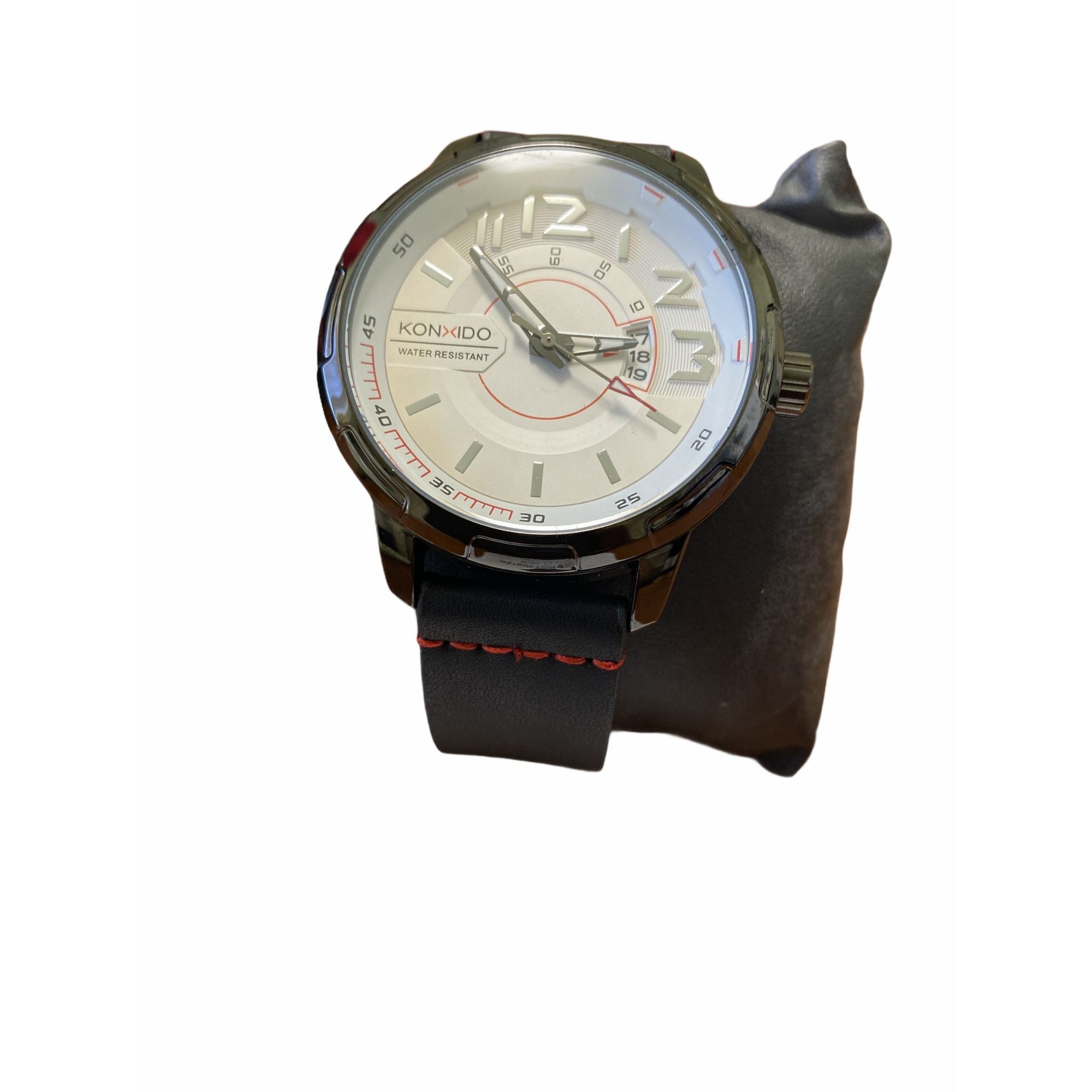KONXIDO KX-6329 Mens Waterproof Watch With Genuine Leather Band & Chronograph