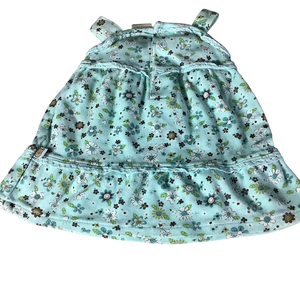 Classic Pooh By Disney Baby Floral Sleeveless Dress Size 3 M Flowers Cotton