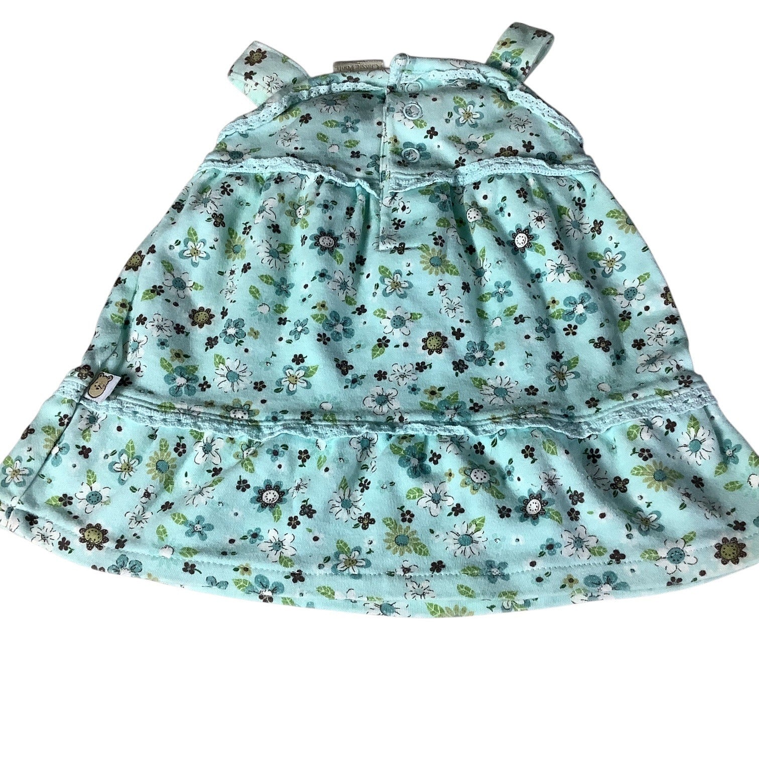 Classic Pooh By Disney Baby Floral Sleeveless Dress Size 3 M Flowers Cotton