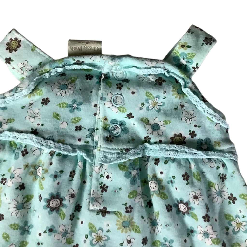 Classic Pooh By Disney Baby Floral Sleeveless Dress Size 3 M Flowers Cotton