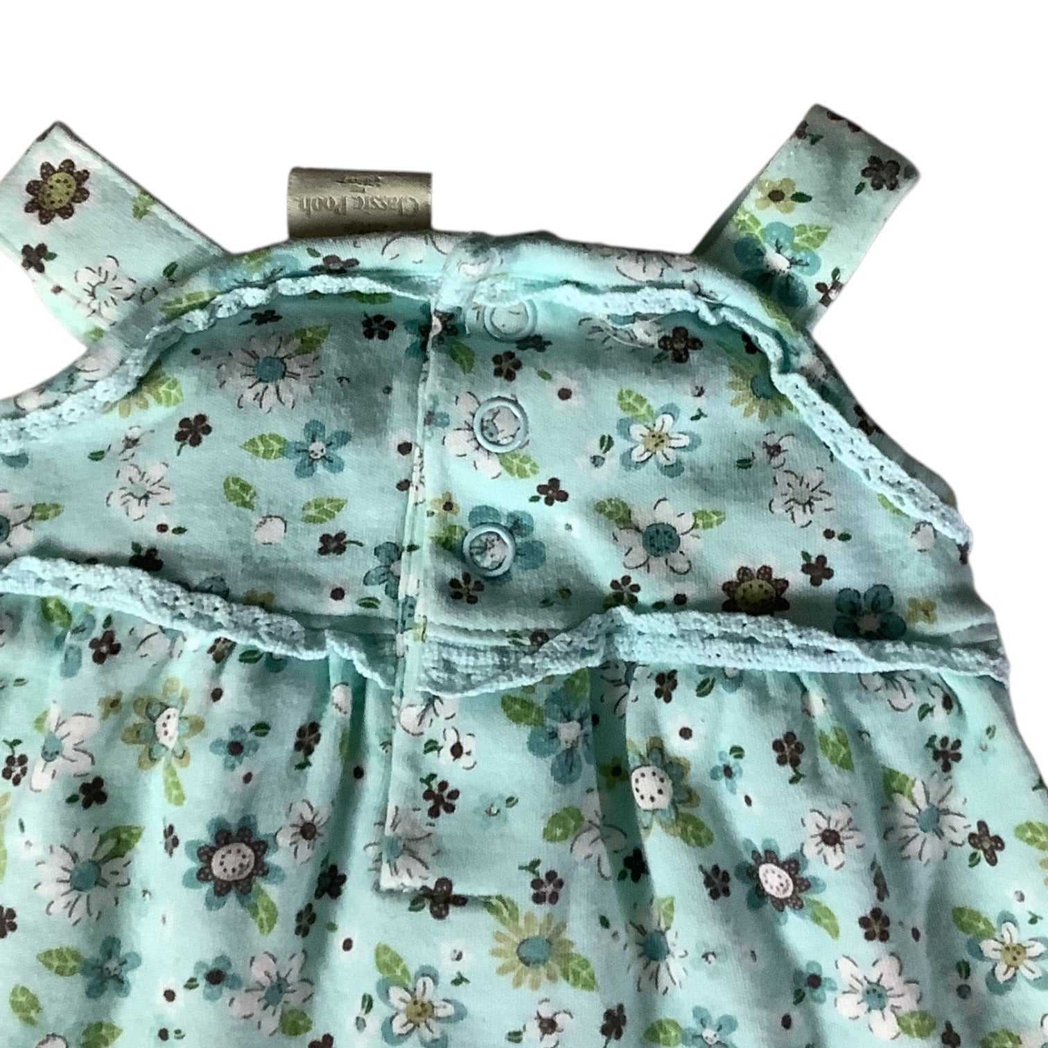 Classic Pooh By Disney Baby Floral Sleeveless Dress Size 3 M Flowers Cotton