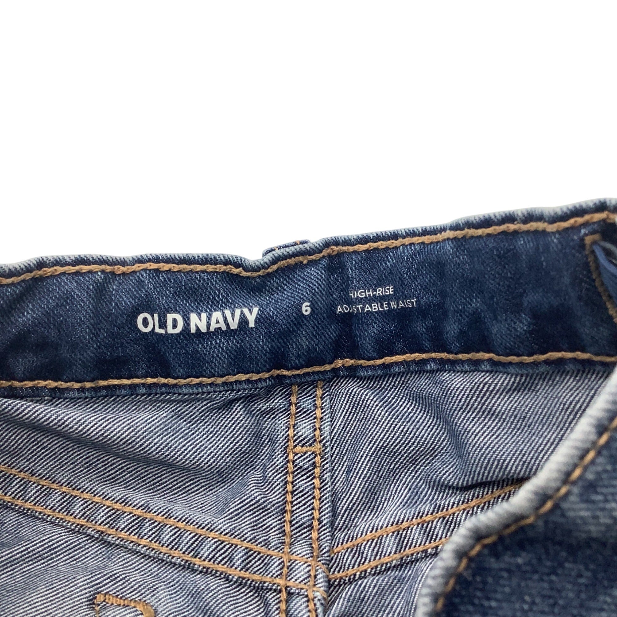 Old Navy High Rise Adjustable Waist Denim Shorts For Girls Size 6