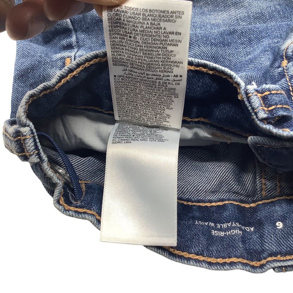 Old Navy High Rise Adjustable Waist Denim Shorts For Girls Size 6