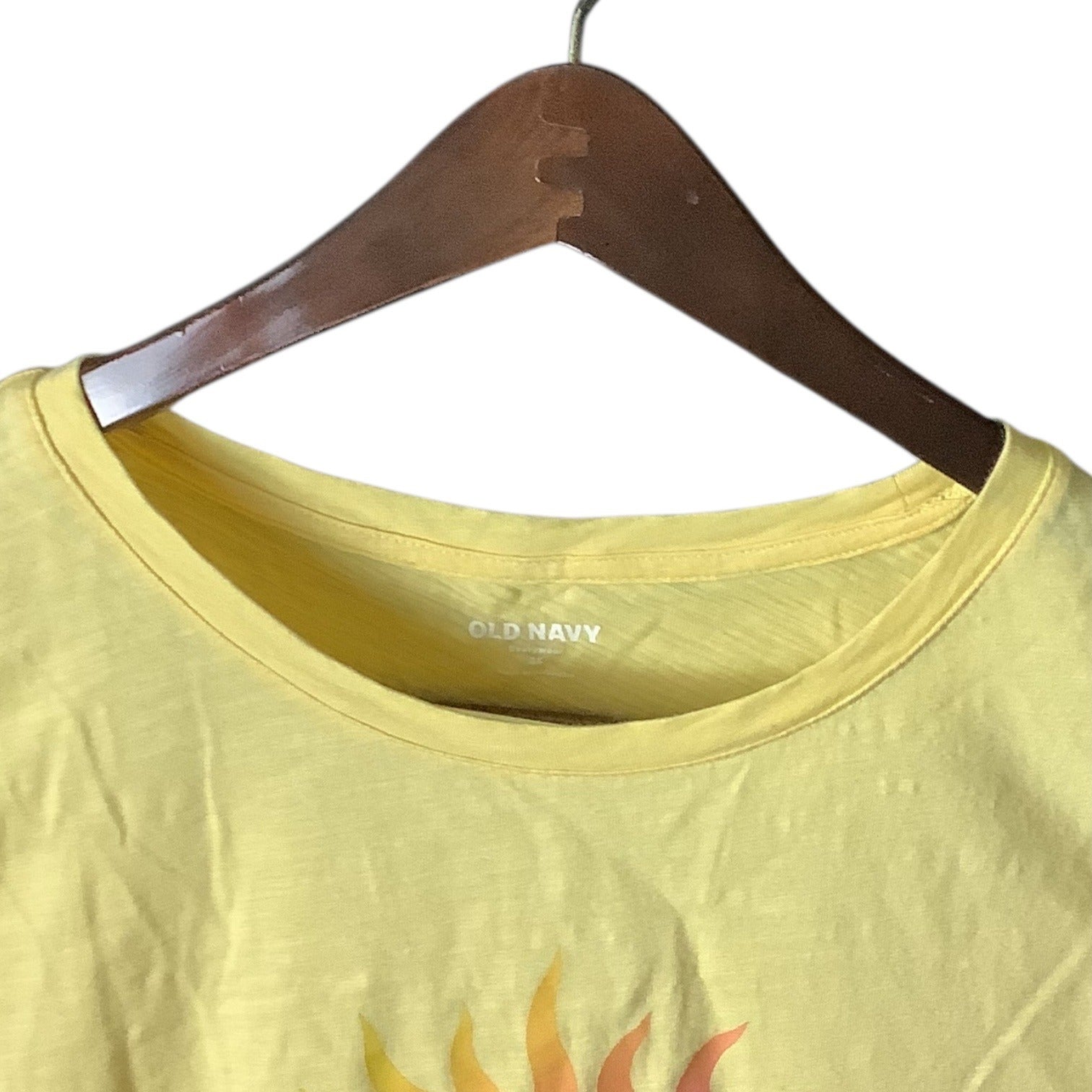 Old Navy Womens Yellow Sun Graphic Tank Top Size 3X Sleeveless 100% Cotton
