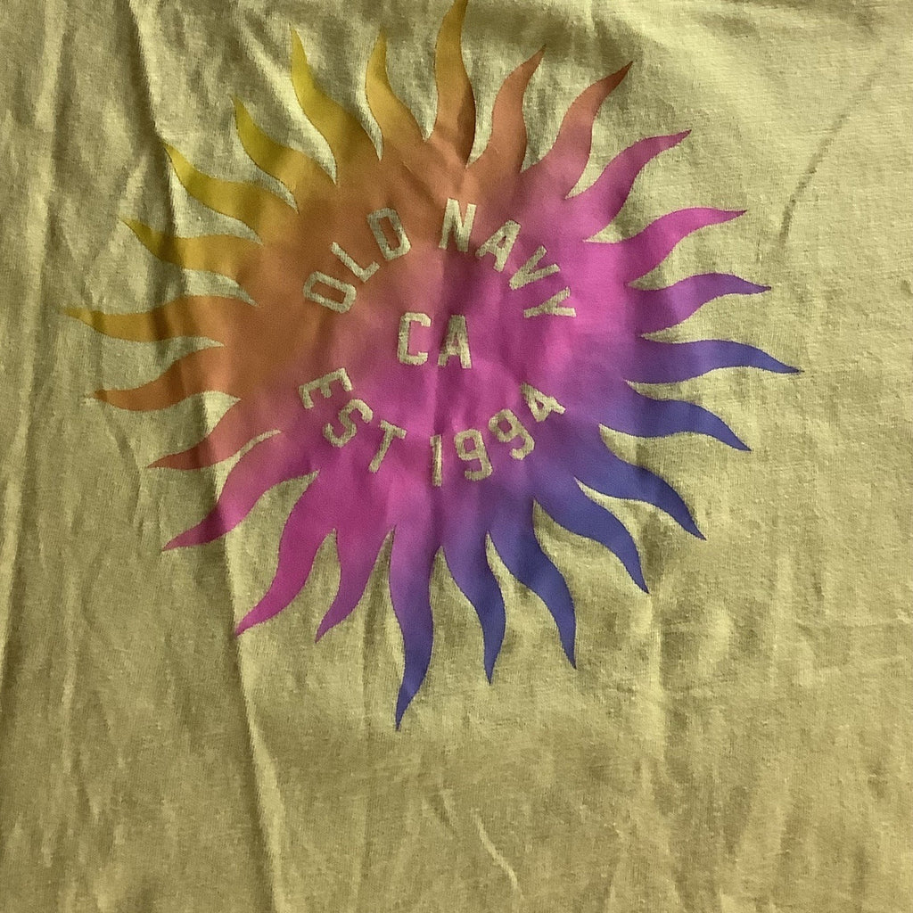 Old Navy Womens Yellow Sun Graphic Tank Top Size 3X Sleeveless 100% Cotton